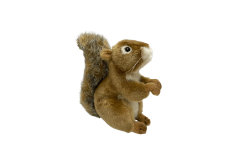 Wild Ireland - The Land Snail Soft Toy is a soft, fluffy plush toy featuring a brown and darker-accented exterior with a white underside. It stands upright on its hind legs with slightly raised front paws, isolated against a white background.